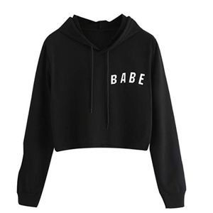 Black Babe Cropped Hoodie